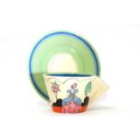 A Clarice Cliff ‘Appliqué’ conical cup and saucer,