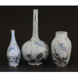 Three Rosenthal 'Copenhagen' range vases,