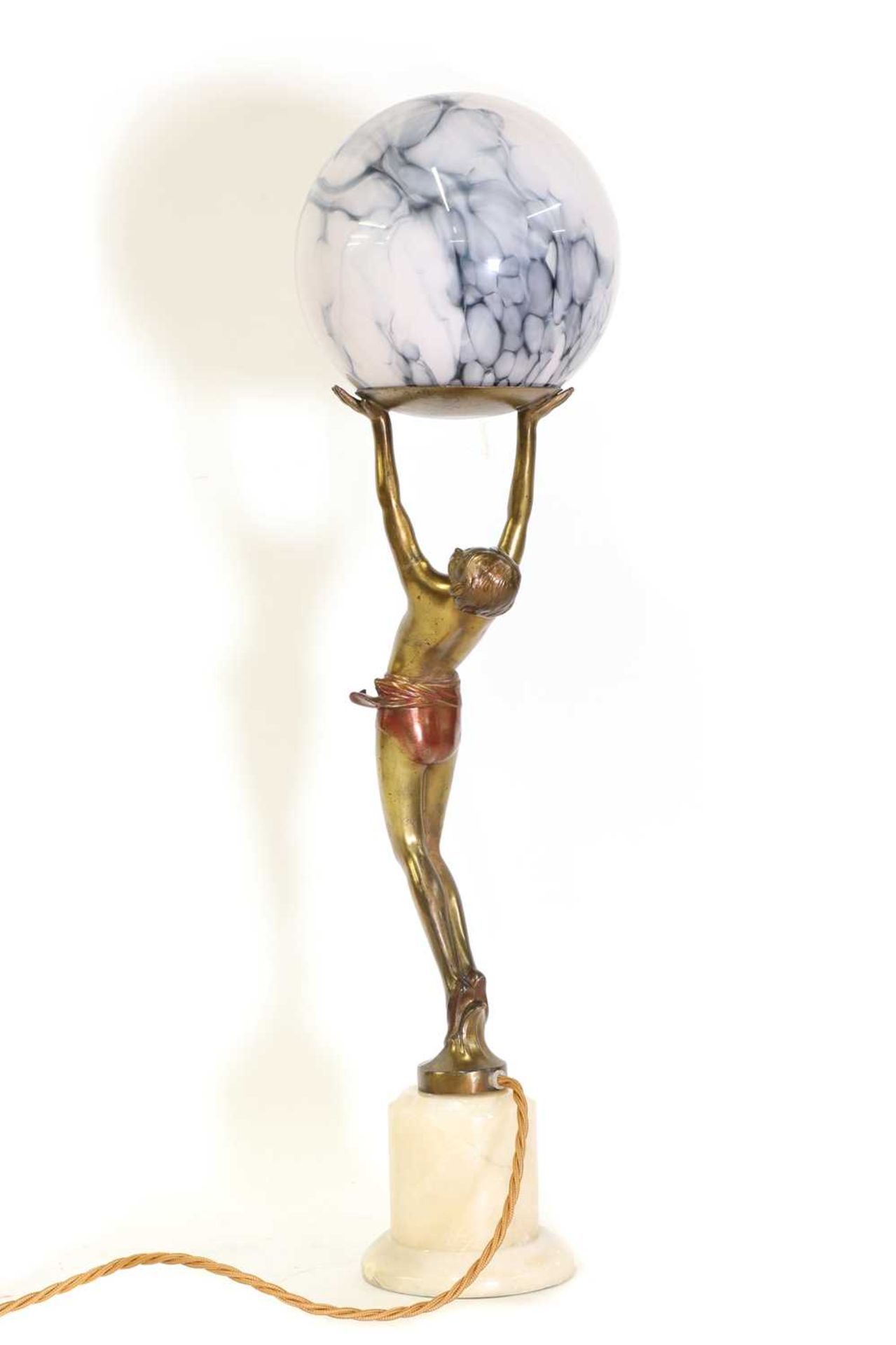 An Art Deco figural cold-painted table lamp, - Image 4 of 4