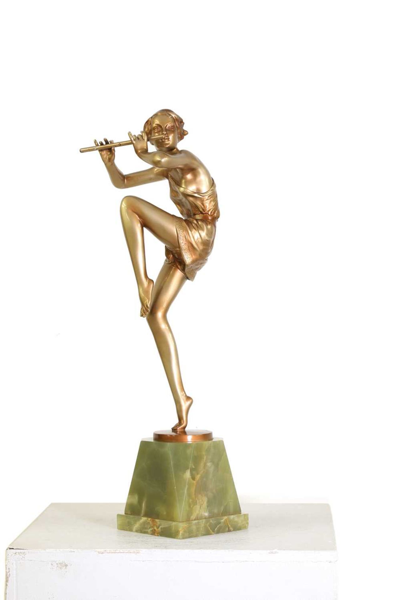 An Art Deco cold-painted figure, 'The Flute Player'