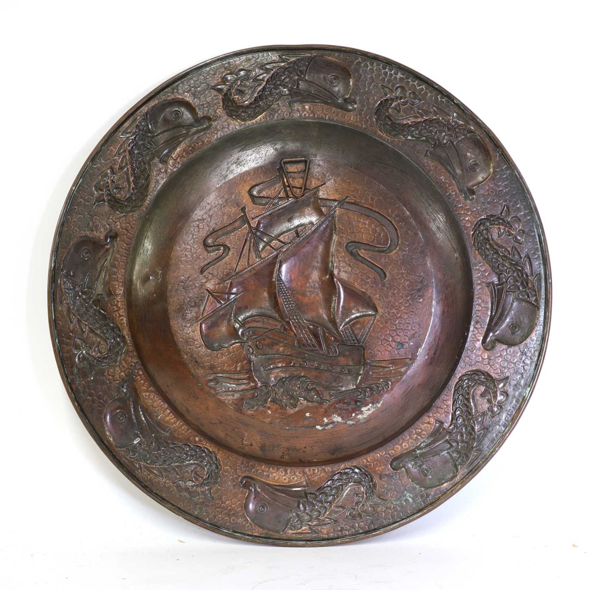 An Arts and Crafts copper charger, - Image 2 of 2