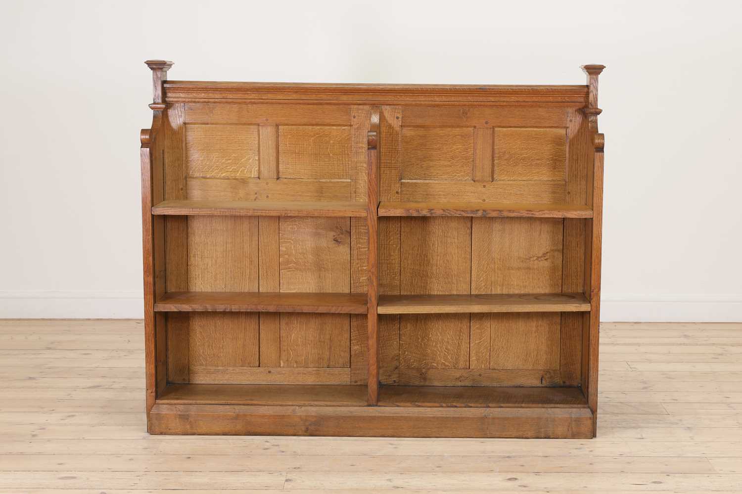 An oak double-sided bookcase, - Image 3 of 4