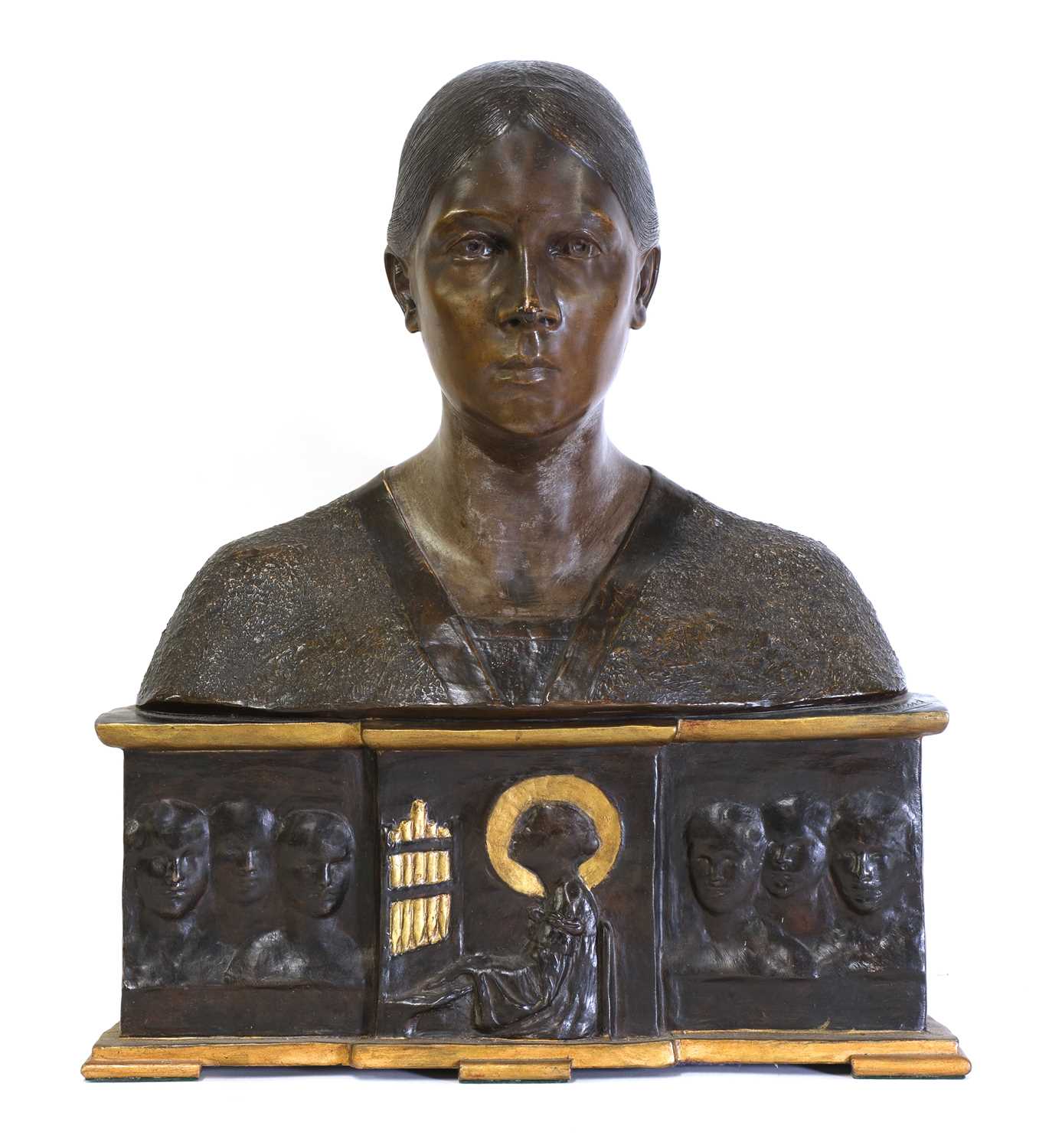 A Goldscheider terracotta bust,