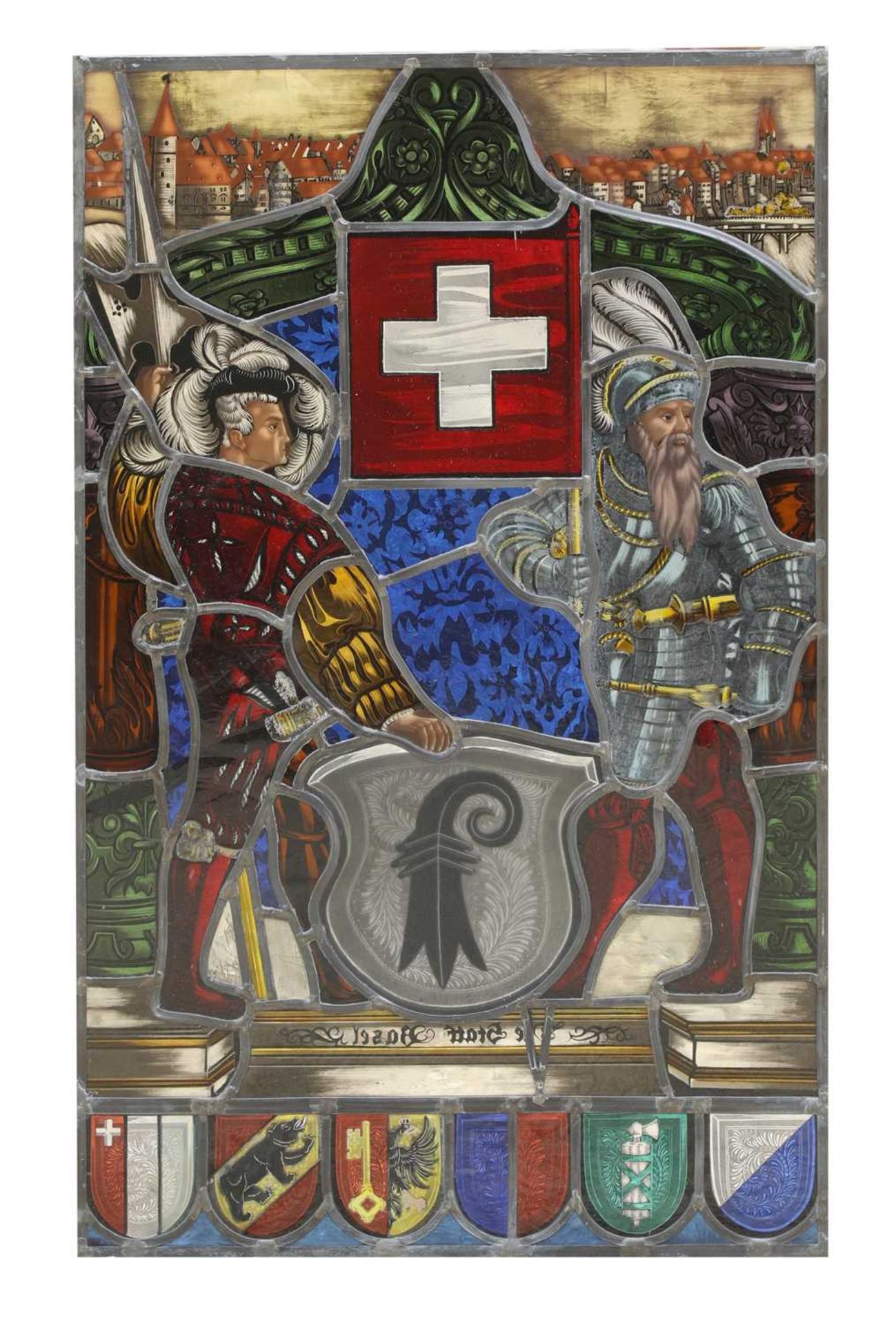 A Swiss stained glass panel, - Image 2 of 2