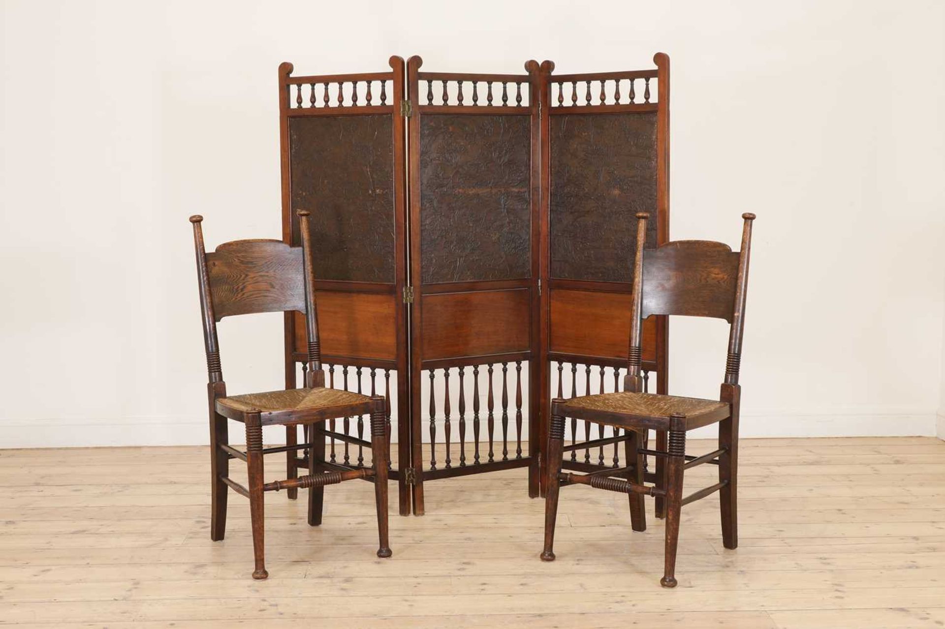 A pair of William Birch oak chairs,