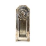 A Jugendstil silver-plated mantel clock,