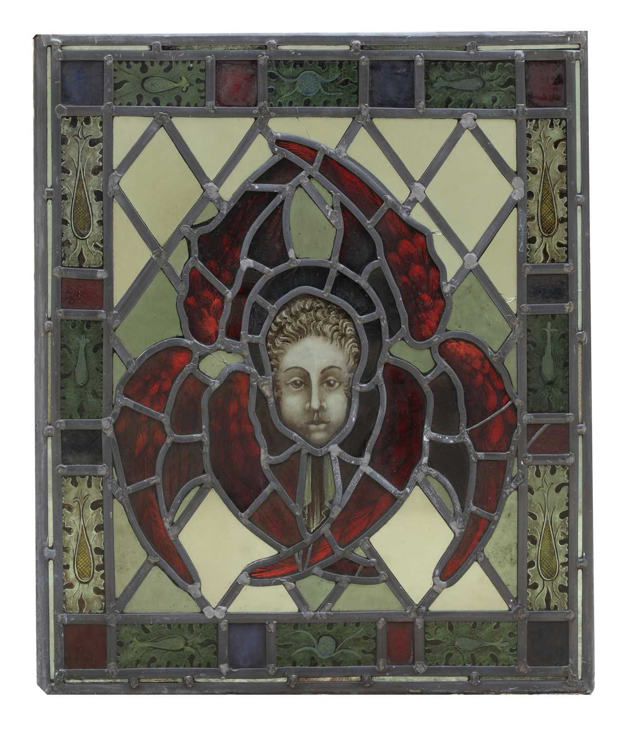 A stained glass panel,