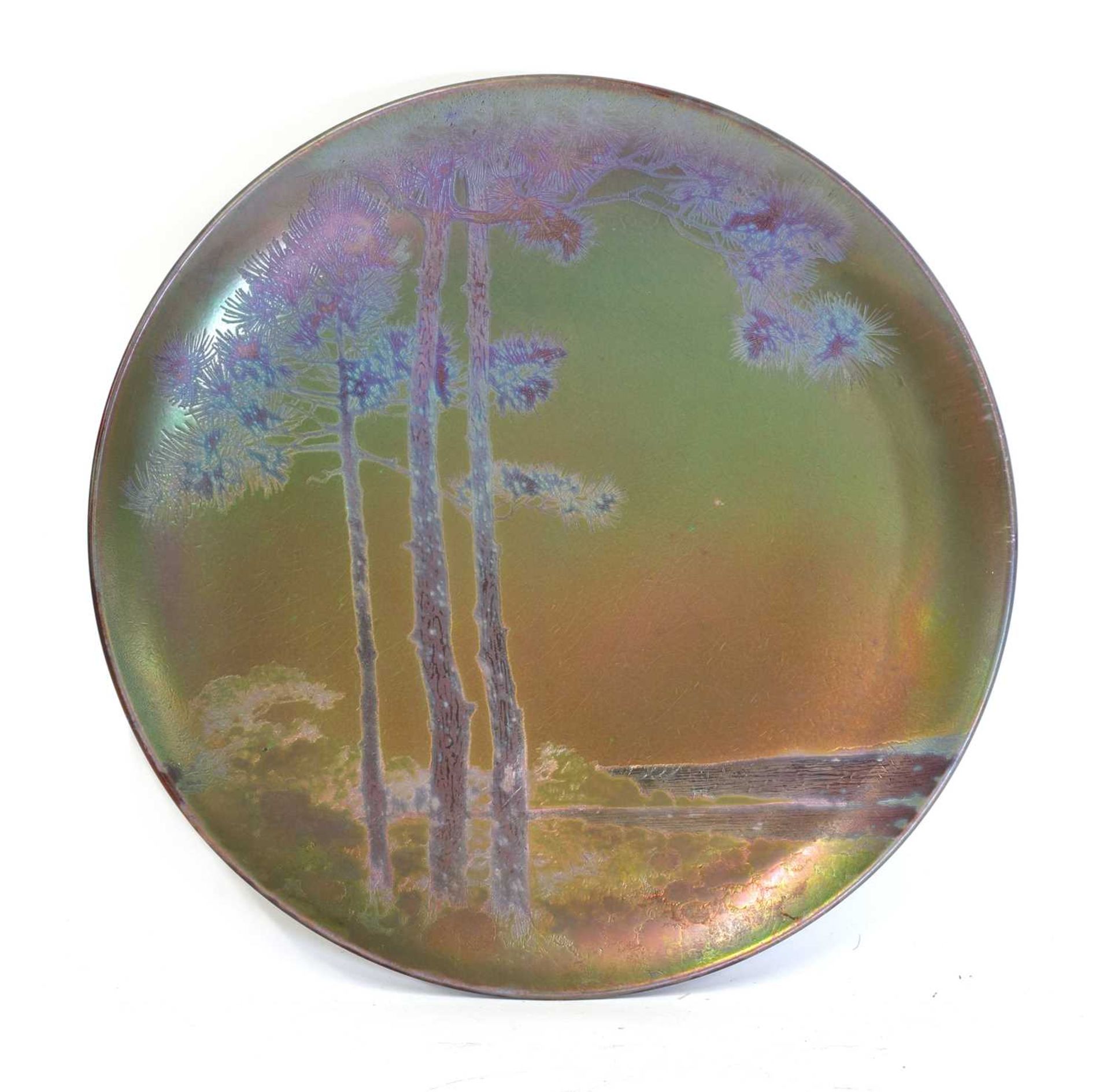 A Clément Massier 'Golfe Juan' iridescent lustre charger,