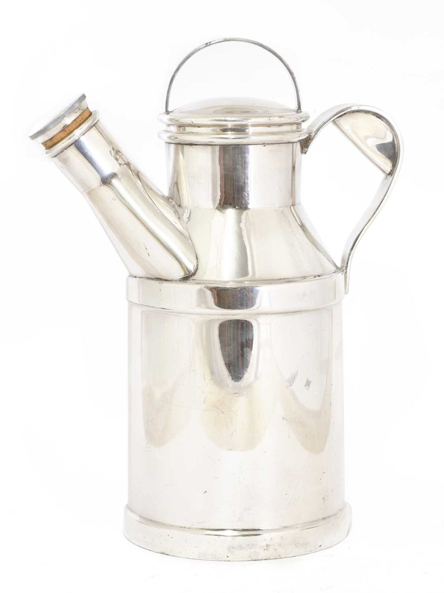 An American Art Deco silver-plated cocktail shaker,