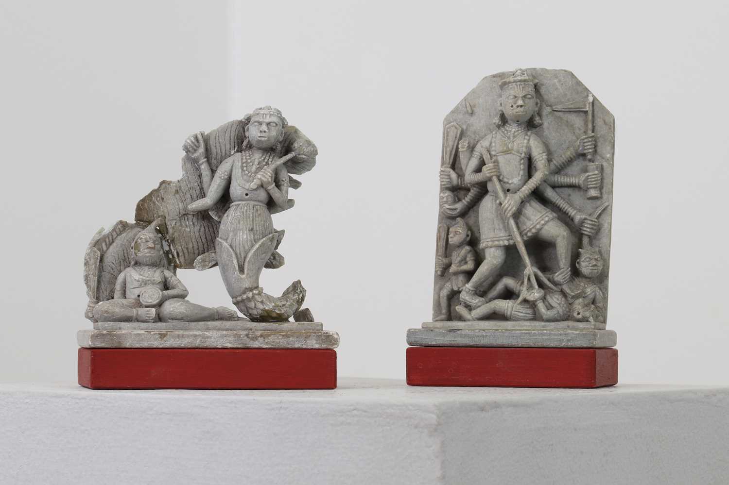 A pair of soapstone carvings