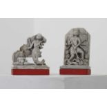 A pair of soapstone carvings