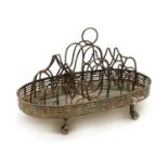 A George III silver toast rack