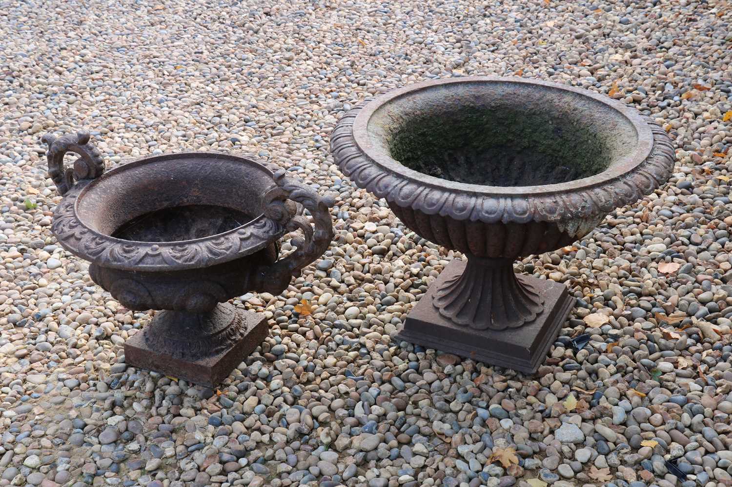 A cast iron Campana urn,