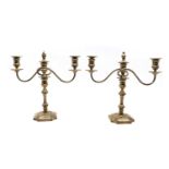 A pair of silver candelabra