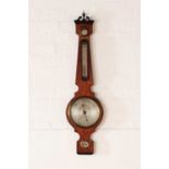 A George III-style painted satinwood wheel barometer,
