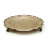 A silver salver,