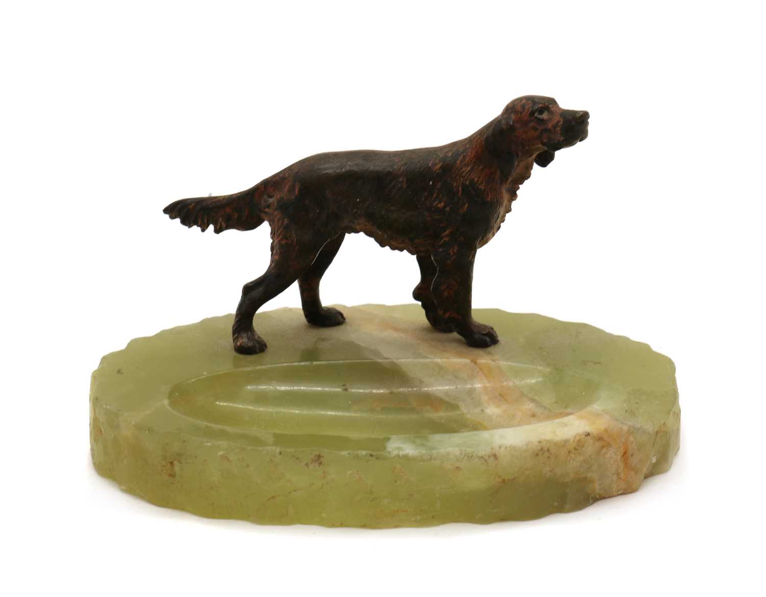 A cold-painted bronze desk stand,