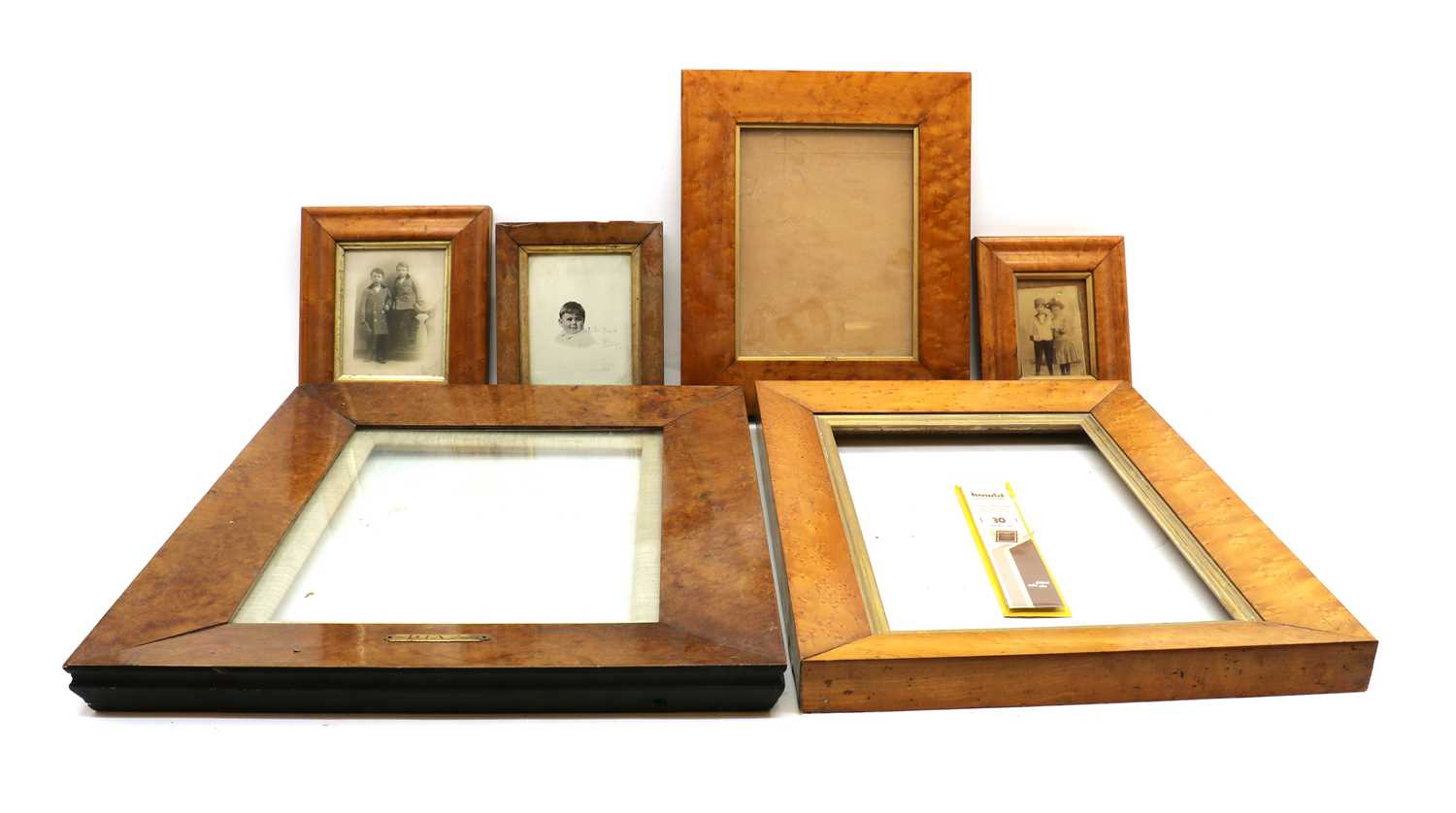 A pair of maple picture frames