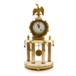A marble and gilt-bronze mantle clock,