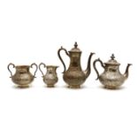 A four-piece Victorian silver tea and coffee service,