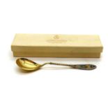 A Norwegian silver gilt Plique-à-jour spoon,