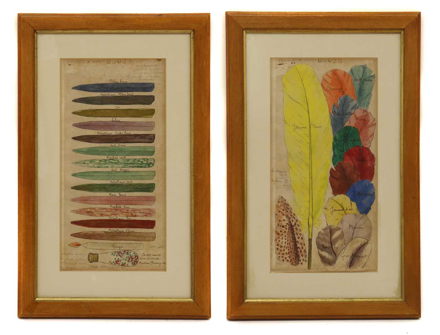 A pair of French colour charts,