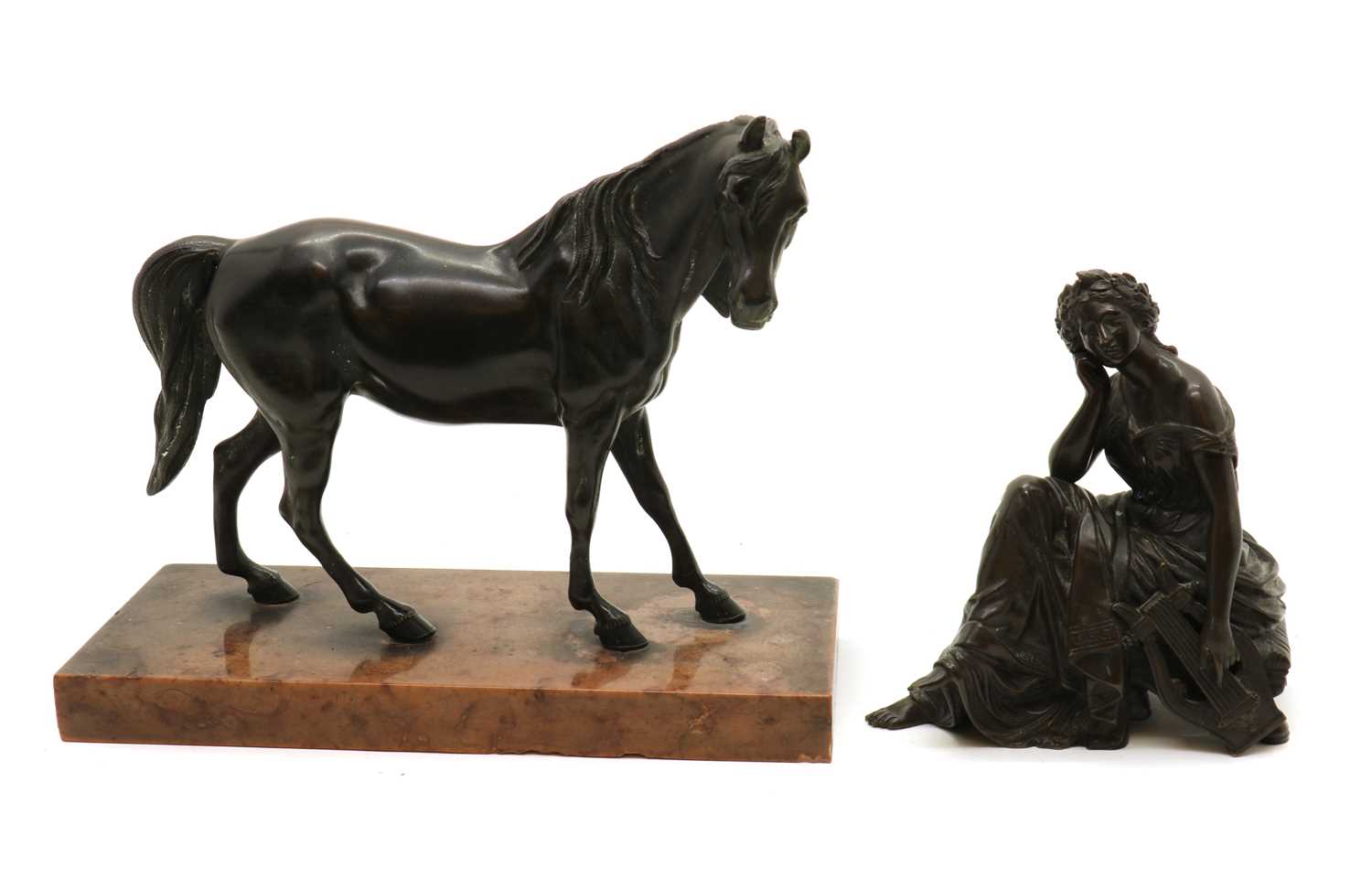 A bronze of a horse