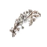 A late Victorian diamond set en-tremblant spray brooch,