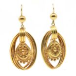 A pair of Victorian drop earrings,
