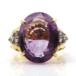 A single stone amethyst ring,