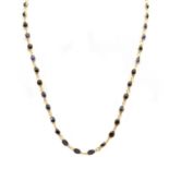 A gold sapphire rivière necklace,