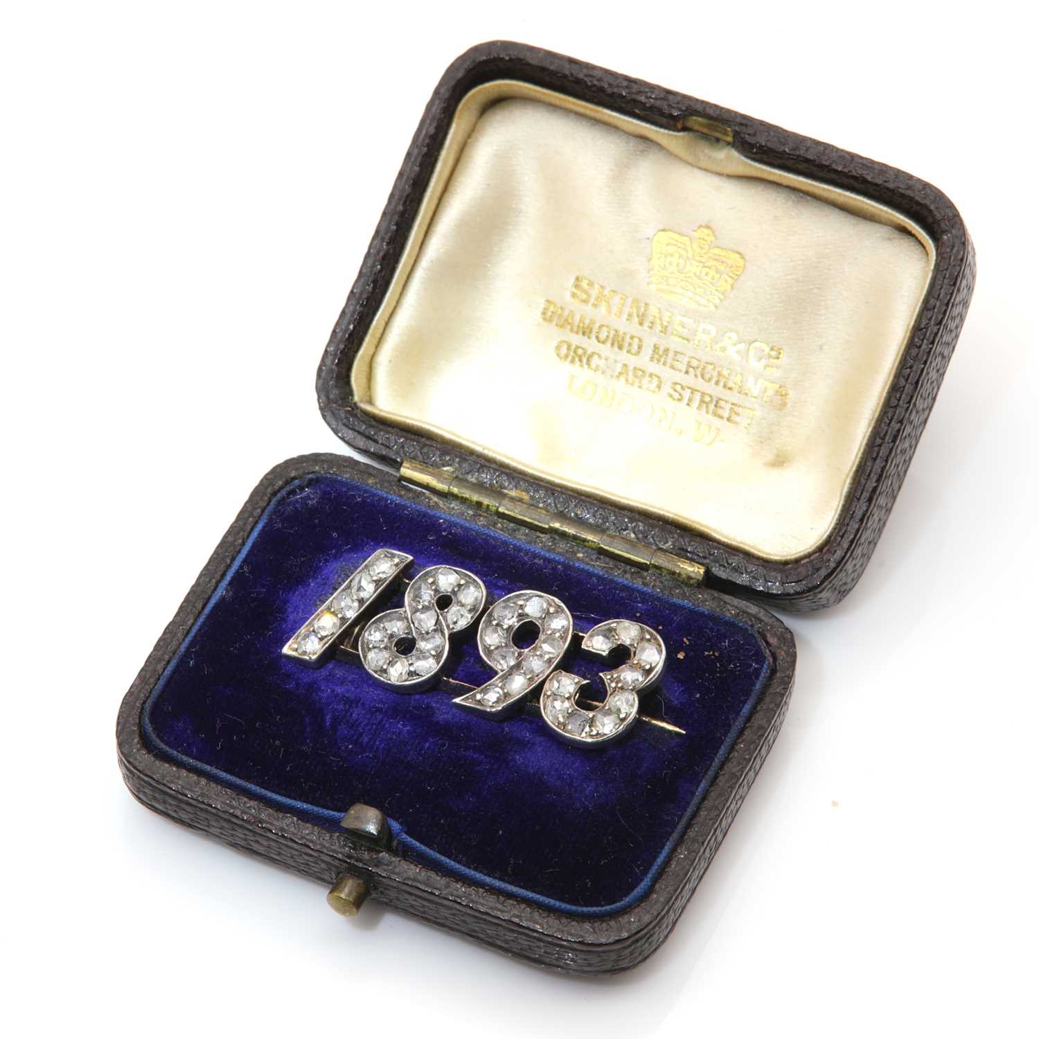 A late Victorian diamond set '1893' brooch, - Image 2 of 3