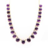 An 18ct gold amethyst necklace,