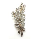 A late Victorian diamond set spray brooch,