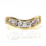 An 18ct gold diamond set wave head half eternity ring, by Boodle and Dunthorne,