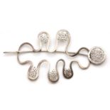 A sterling silver hair pin, by Wally Morgan (Designs) Ltd., c.1970,