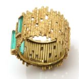 An 18ct gold emerald ring, by Andrew Grima, c.1960,