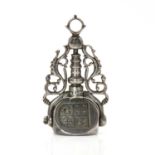 A steel triple fob seal, English, 18th century,