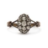 A diamond cluster ring, c.1910,