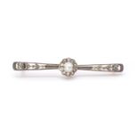 An Edwardian gold pearl and diamond bar brooch,