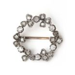 An early 20th century diamond wreath brooch,