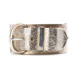 A sterling silver buckle bangle,