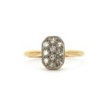 An early 20th century gold diamond cluster ring,