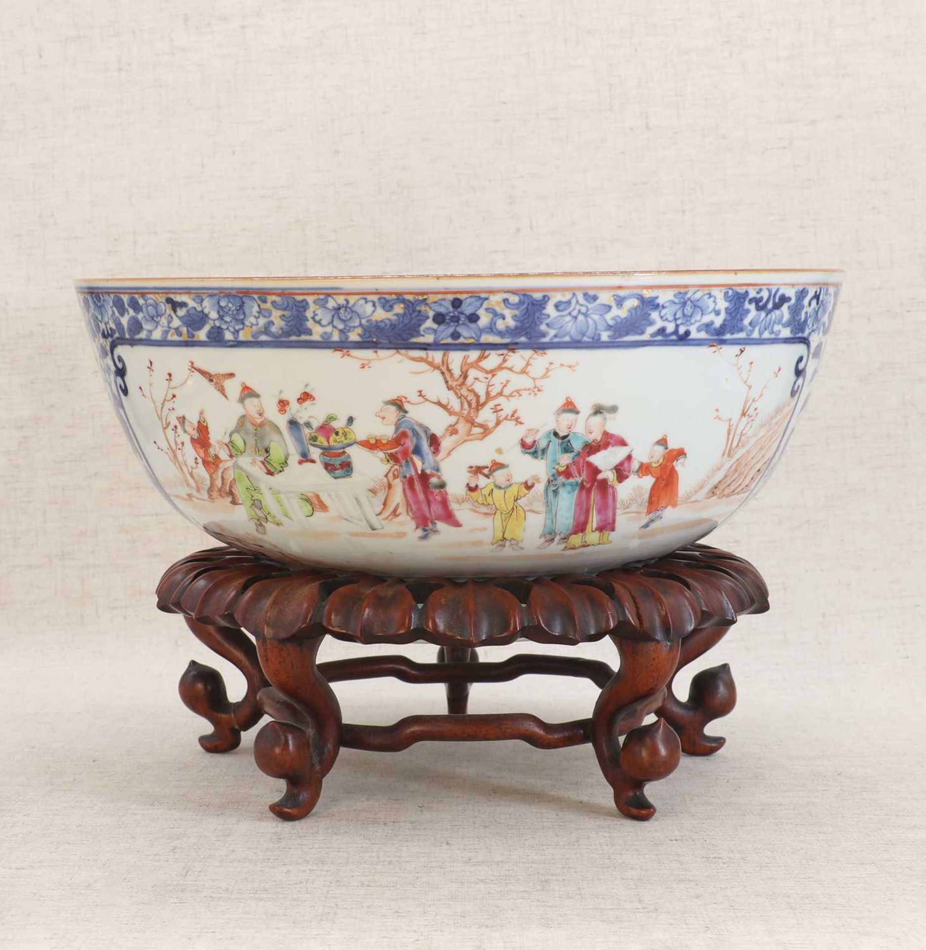 A Chinese famille rose punch bowl, - Image 2 of 6
