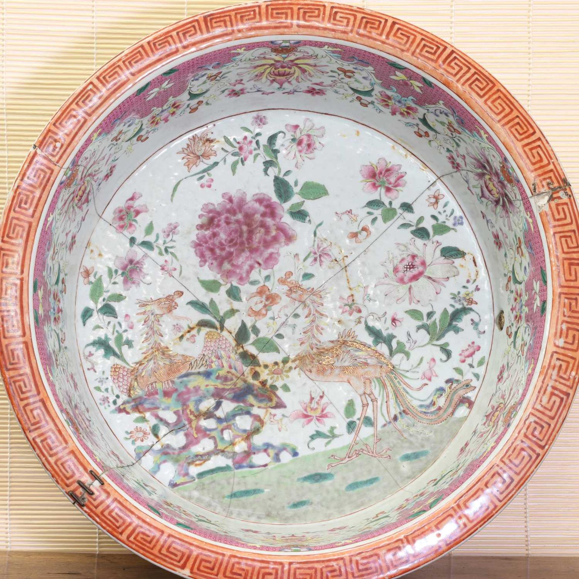 A Chinese famille rose basin,