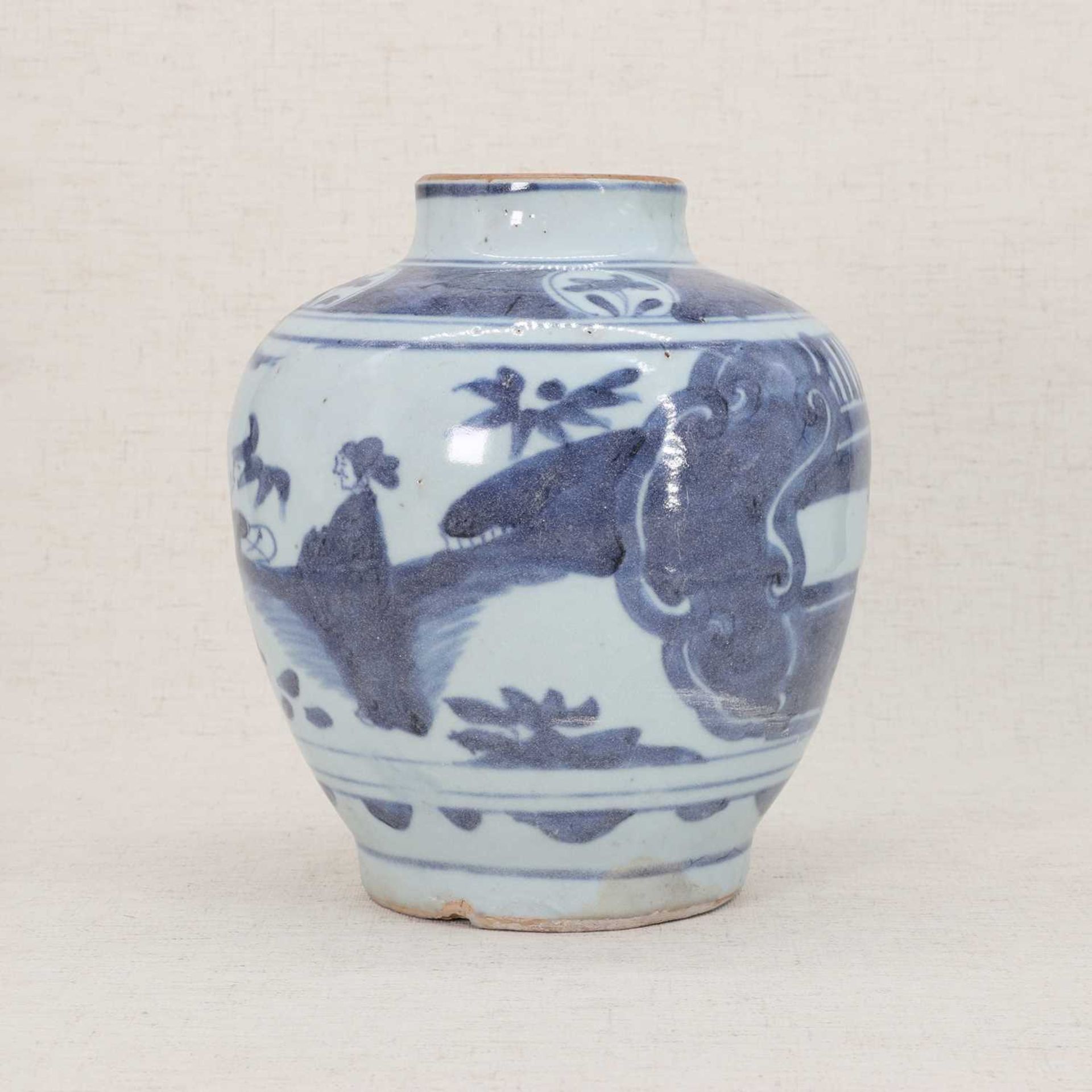 A Chinese blue and white jar, - Image 4 of 6