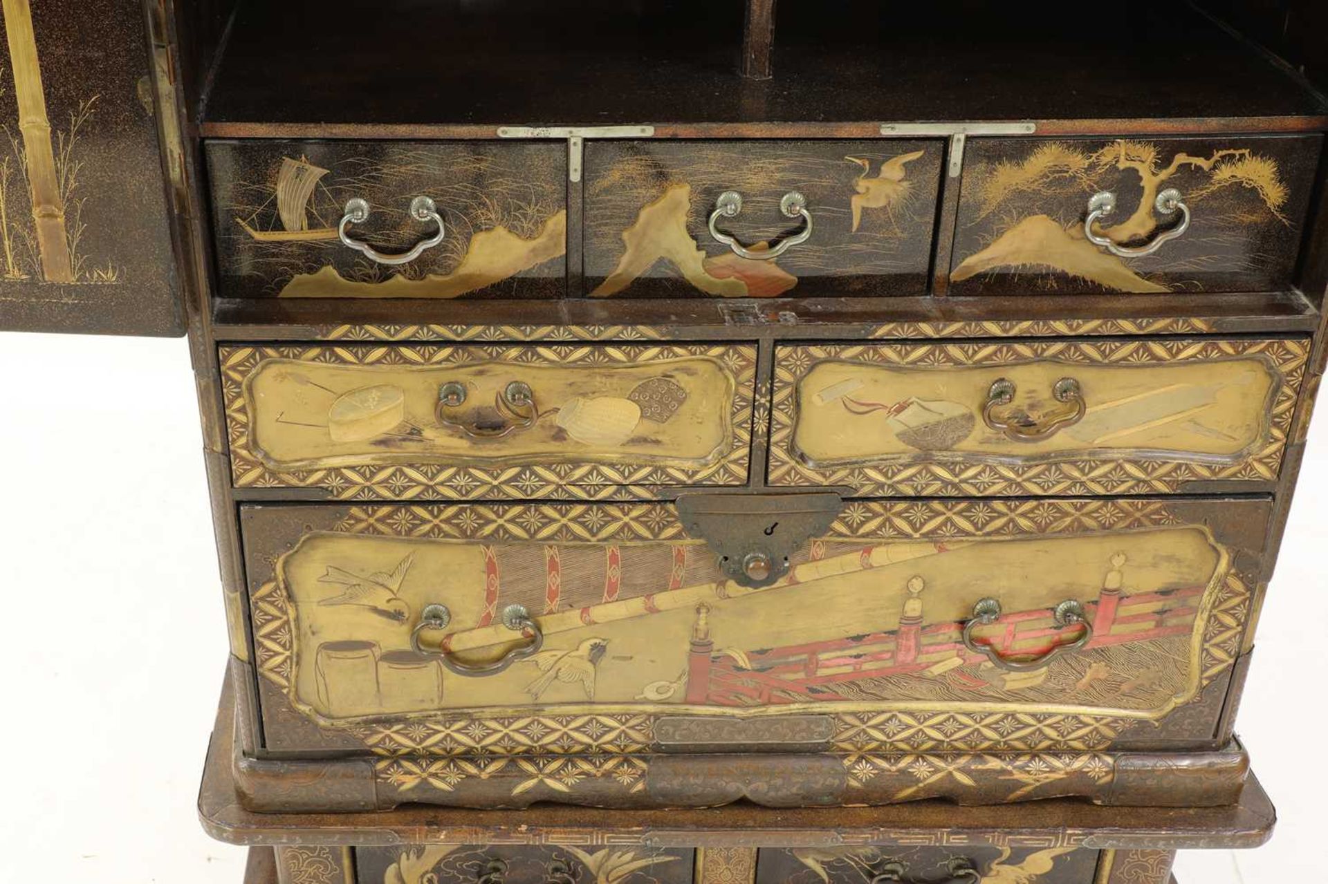 A Japanese gilt-lacquered cabinet, - Image 7 of 8