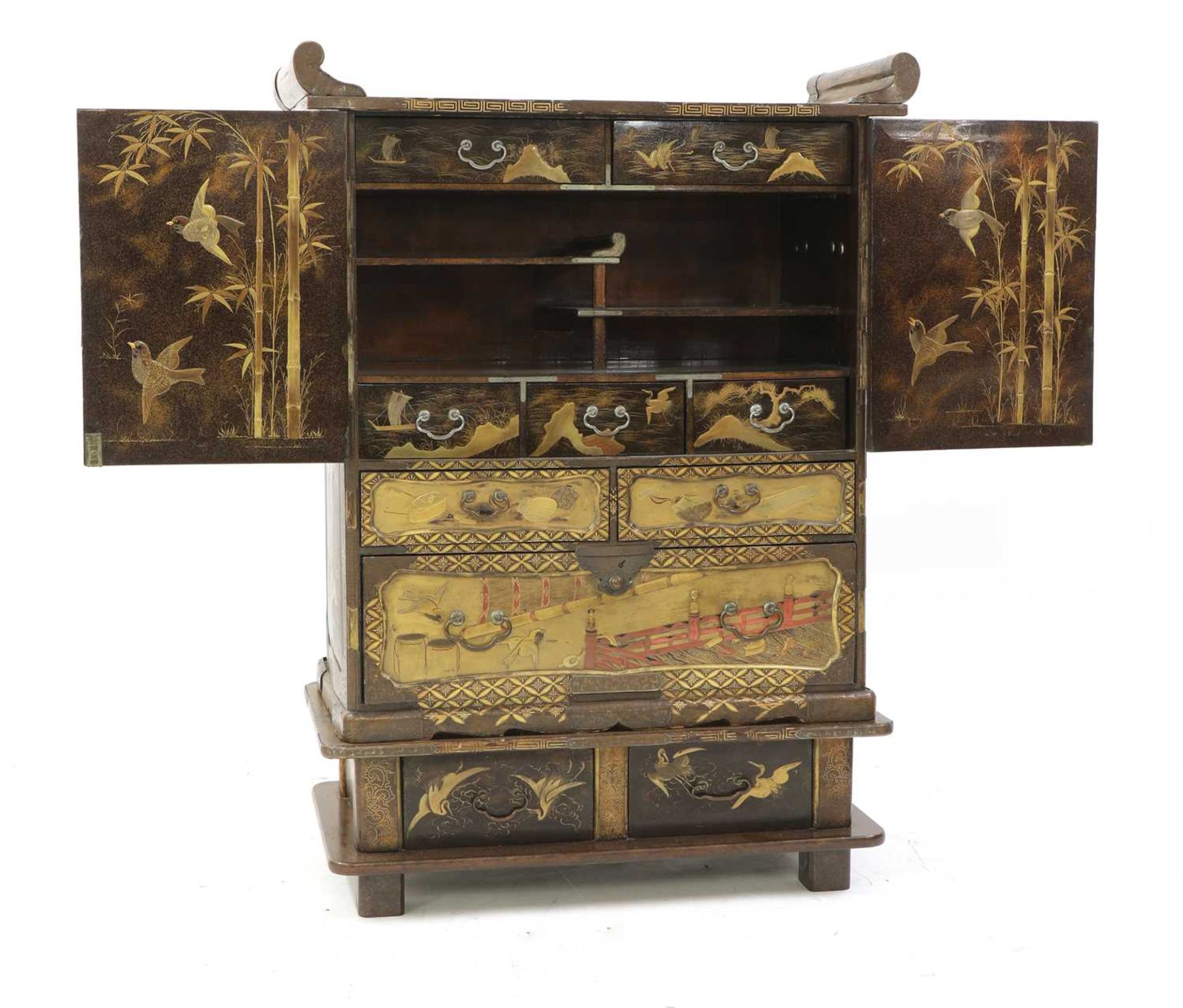 A Japanese gilt-lacquered cabinet, - Image 2 of 8