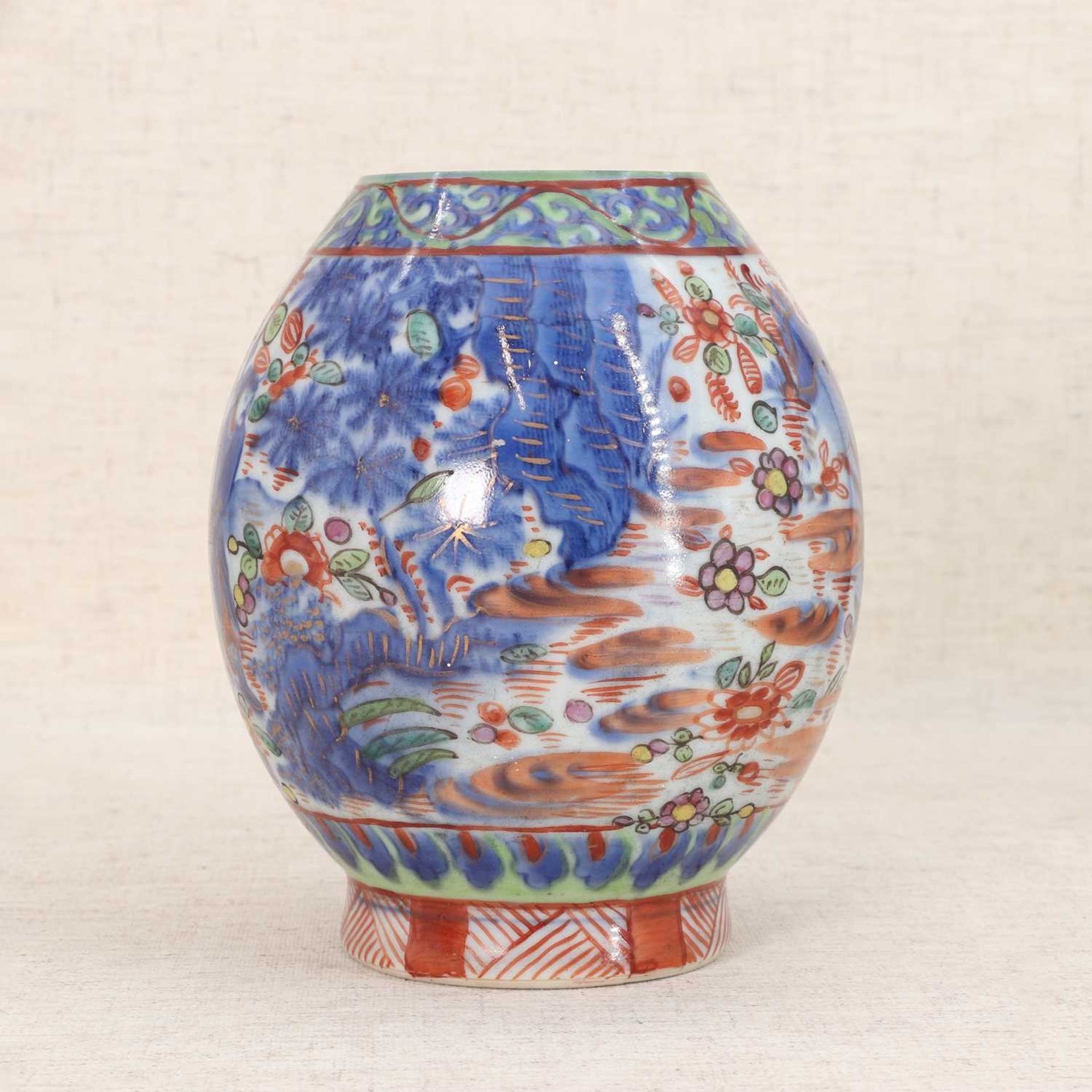 A Chinese clobbered blue and white vase, - Image 6 of 6