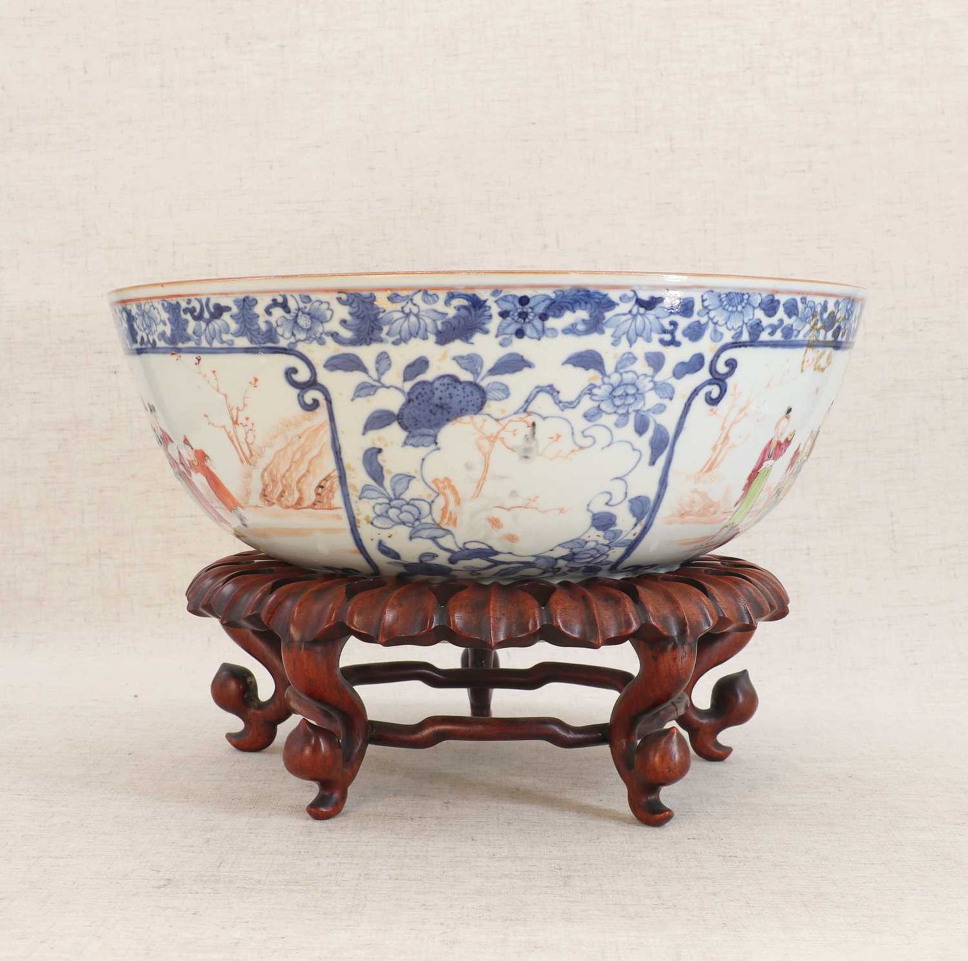 A Chinese famille rose punch bowl, - Image 3 of 6